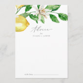 Modern Lemon Garden Wedding Advieskaart (Voorkant)