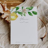 Modern Lemon Garden Wedding Advieskaart