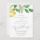 Modern Lemon Garden Wedding Kaart (Voorkant)