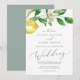 Modern Lemon Garden Wedding Kaart