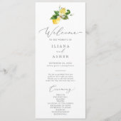 Modern Lemon Garden Wedding Programme Programmakaart (Voorkant)