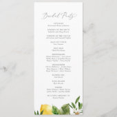 Modern Lemon Garden Wedding Programme Programmakaart (Achterkant)