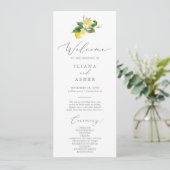 Modern Lemon Garden Wedding Programme Programmakaart (Staand voorkant)