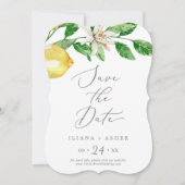 Modern Lemon Garden Wedding Save The Date (Voorkant)