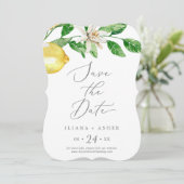Modern Lemon Garden Wedding Save The Date (Staand voorkant)