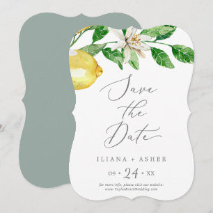 Modern Lemon Garden Wedding Save The Date