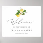 Modern Lemon Garden Wedding Welkom Poster (Voorkant)