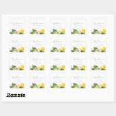 Modern Lemon Garden Wedding Welkom Vierkante Sticker (Vel)
