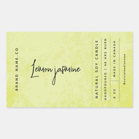 Modern Lemon Green Rustic Label (Voorkant)