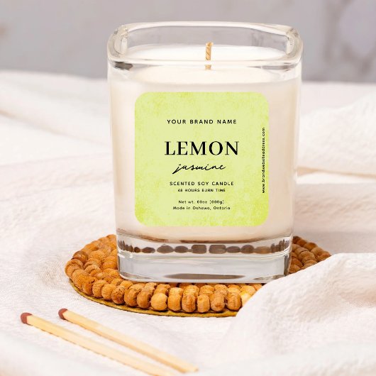 Modern Lemon Green Rustic Label