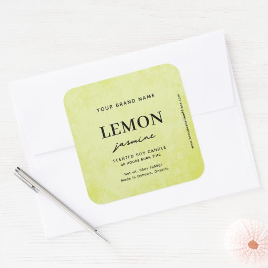 Modern Lemon Green Rustic Label (Envelop)