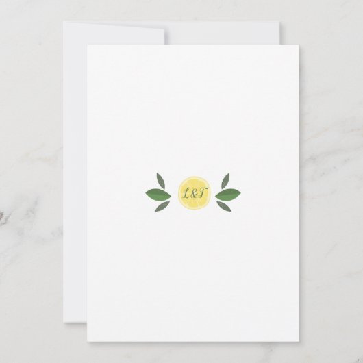 Modern Lemon Greenery Engagement Party Kaart (Achterkant)