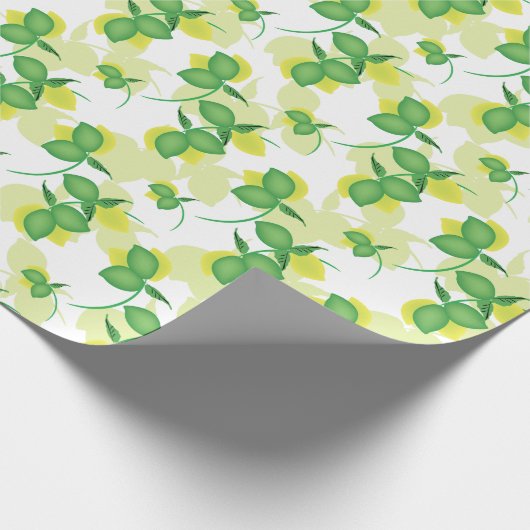 Modern Lemon Limoen Limoncillo Pattern Cadeaupapier (Hoek)