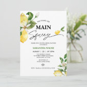 Modern Lemon Main Squeeze Vrijgezellenfeest Kaart (Staand voorkant)