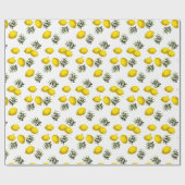 Modern  Lemon & Olive Patroon Cadeaupapier (Vlak)
