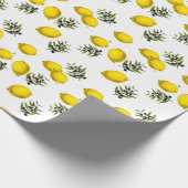 Modern  Lemon & Olive Patroon Cadeaupapier (Hoek)