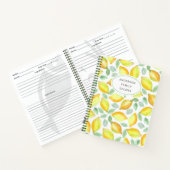 Modern Lemon Pattern Personalized Recipe Notitiebo Notitieboek (Binnen)