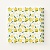 Modern Lemon Pattern Personalized Recipe Notitiebo Notitieboek (Achterkant)