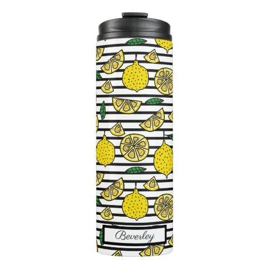 Modern Lemon Pattern Thermosbeker (Voorkant)