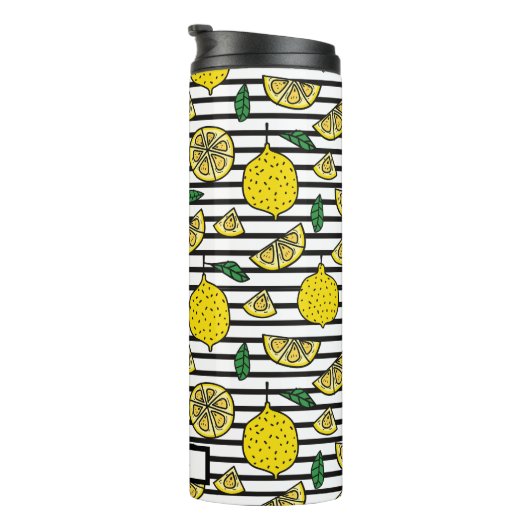 Modern Lemon Pattern Thermosbeker (Geroteerd rechts)