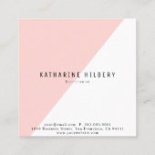 Modern Lemon Pink White Block Square Visitekaartje (Achterkant)