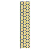 Modern Lemon Slice Navy blauw en geel Korte Tafelloper (Voorkant)