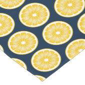 Modern Lemon Slice Navy blauw en geel Korte Tafelloper (Hoek)