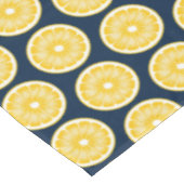 Modern Lemon Slice Navy blauw en geel Tafelkleed (Gekanteld)