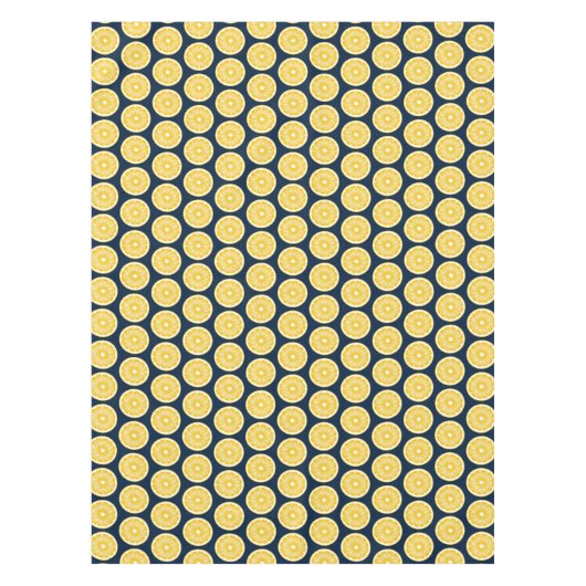 Modern Lemon Slice Navy blauw en geel Tafelkleed (Voorkant)