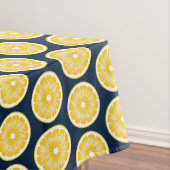 Modern Lemon Slice Navy blauw en geel Tafelkleed (Voorbeeld)