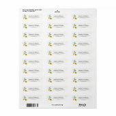 Modern Lemon Summer Wedding Address Etiket (Full Sheet)