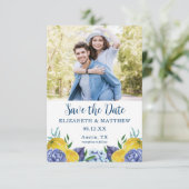 Modern Lemon Summer Wedding Save the Date (Staand voorkant)