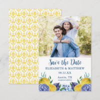 Modern Lemon Summer Wedding Save the Date
