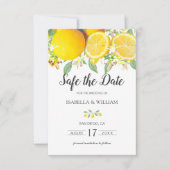Modern Lemon Summer Wedding Save the Date Aankondiging (Voorkant)