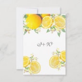 Modern Lemon Summer Wedding Save the Date Aankondiging (Achterkant)
