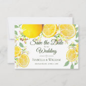 Modern Lemon Summer Wedding Save the Date Aankondiging (Voorkant)