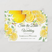 Modern Lemon Summer Wedding Save the Date Aankondiging (Voorkant / Achterkant)