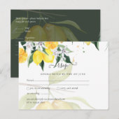 Modern Lemon Tree RSVP Wedding Briefkaart (Voorkant / Achterkant)