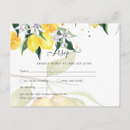 Modern Lemon Tree RSVP Wedding Briefkaart