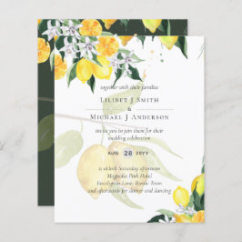Modern Lemon Tree Wedding Invite Elegant