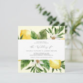 Modern Lemon | Uitnodiging tot weddenschappen op h (Staand voorkant)
