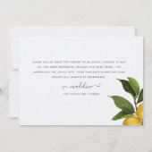 Modern Lemon Vrijgezellenfeest Bedankkaart (Achterkant)