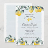 Modern Lemon Waterverf Greenery Vrijgezellenfeest Kaart (Voorkant / Achterkant)
