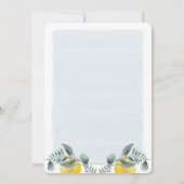 Modern Lemon Waterverf Greenery Vrijgezellenfeest Kaart (Achterkant)