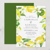 Modern Lemon Waterverf Weddenschap Kaart (Voorkant / Achterkant)