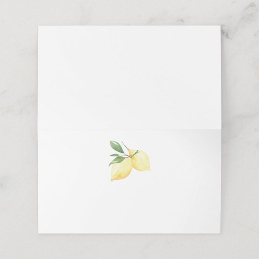 Modern Lemon Wedding Place Card Plaatskaartje (Buitenkant ongevouwen)