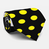 Modern Lemon & White Polka Dots Pattern Stropdas (Opgerold)
