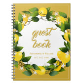 Modern Lemon Wreath Garden | Weddenschap Notitieboek (Voorkant)