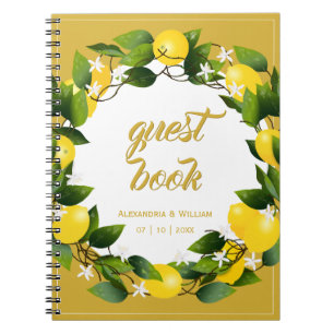 Modern Lemon Wreath Garden   Weddenschap Notitieboek
