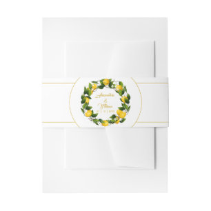 Modern Lemon Wreath   Weddenschap Uitnodigingen Wikkel